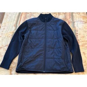 Lululemon Mens Water-Repellent Full-Zip Sweater Navy Knitted Long Sleeve L